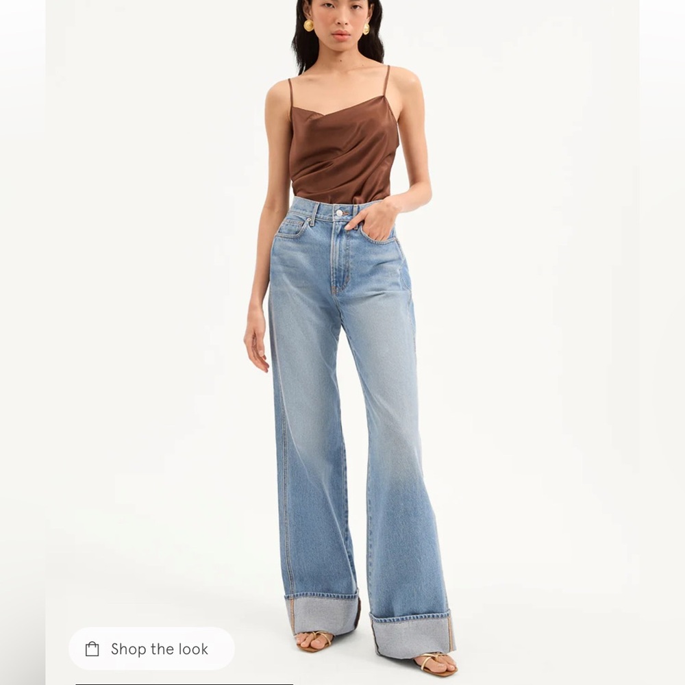 Veronica Beard Dark Blue Taylor Relaxed Fit Wide Leg Hi Rise Jeans EUC Casual - Picture 9 of 9